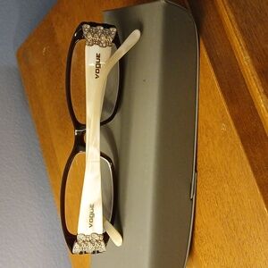 Women's Vogue Brown and Cream eye Glasses with Sparkling Accents